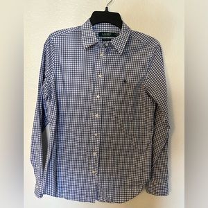 Ralph Lauren Blue and White Checked Shirt